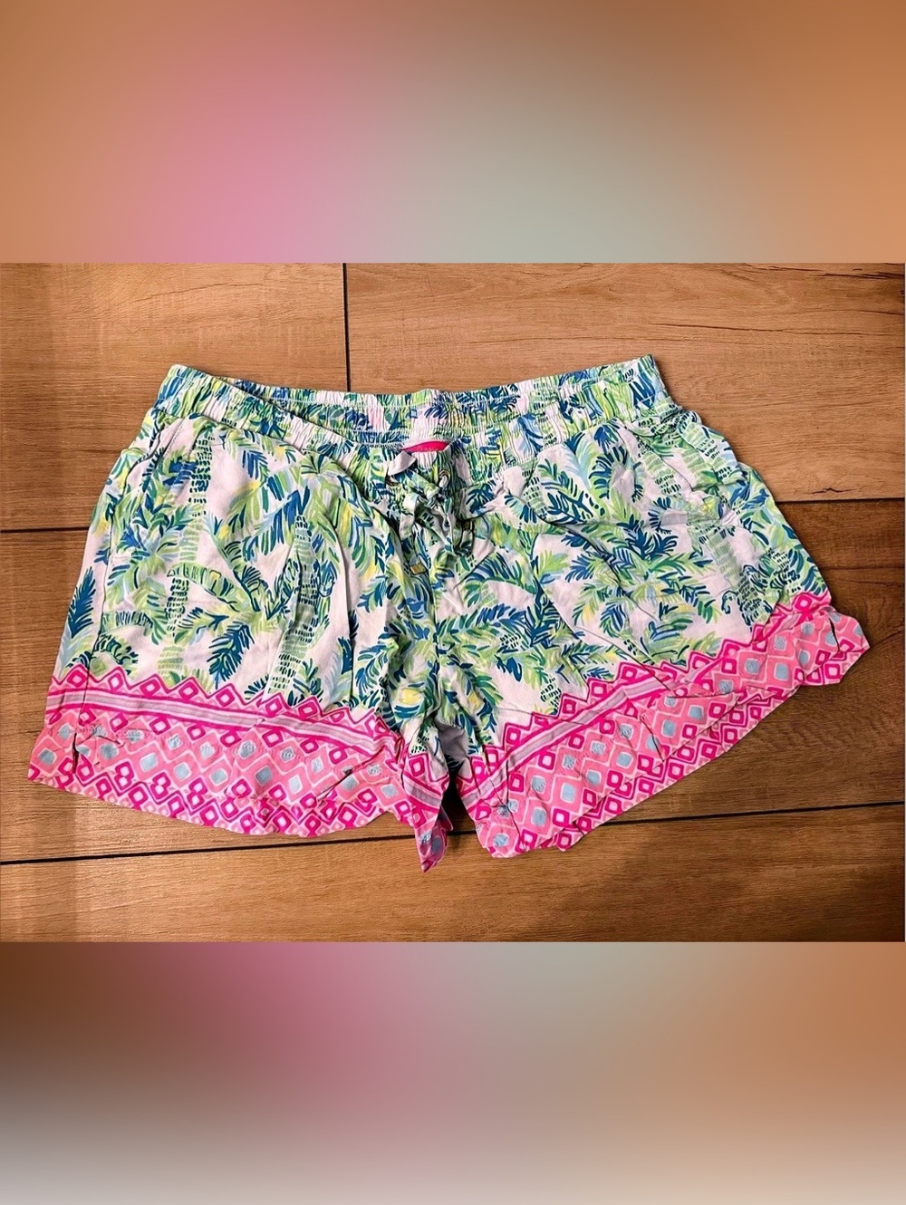 Lilly Pulitzer 5" Katia Short Floral Pink & Green